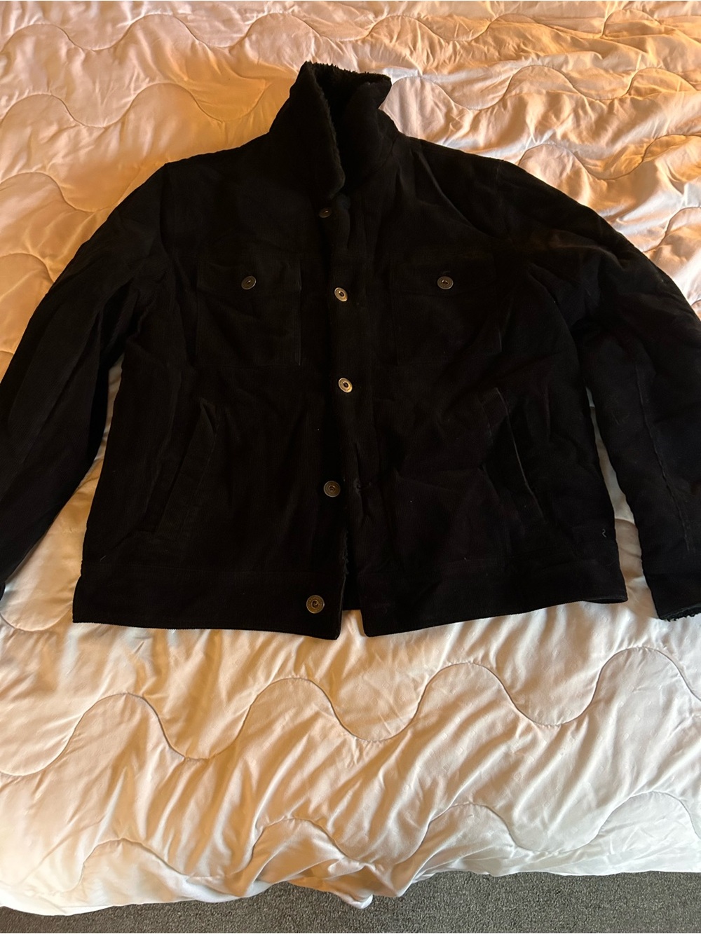 Lucky Brand Black Lightweight Button-Front Shirt Jacket